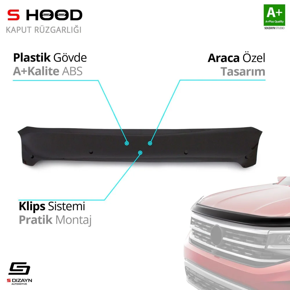 Fiat Uyumlu Linea ABS Plastik Kaput Rüzgarlığı 2007 Üzeri A+Kalite Parça