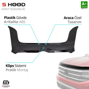 Fiat Uyumlu Doblo Abs Plastik Kaput Rüzgarlığı 2010-2014 A+Kalite Parça