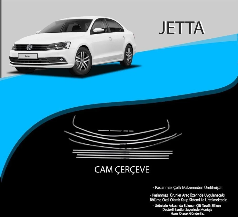 Drs Tuning Jetta Uyumlu Krom Cam Çerçevesi 2014-2018 Model 12 Parça