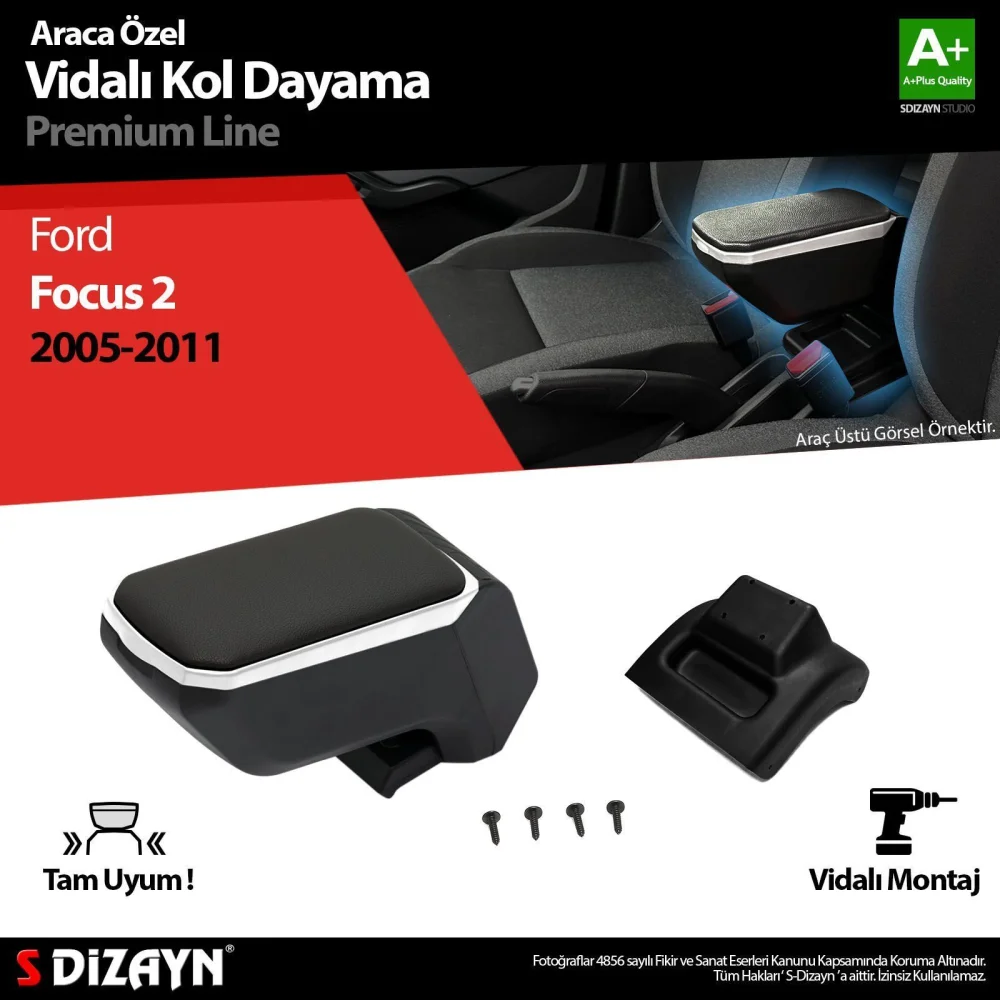 Drs Tuning Ford Focus 2 Kol Dayama Kolçak ABS Vidalı Gri 2005-2011 A+Kalite