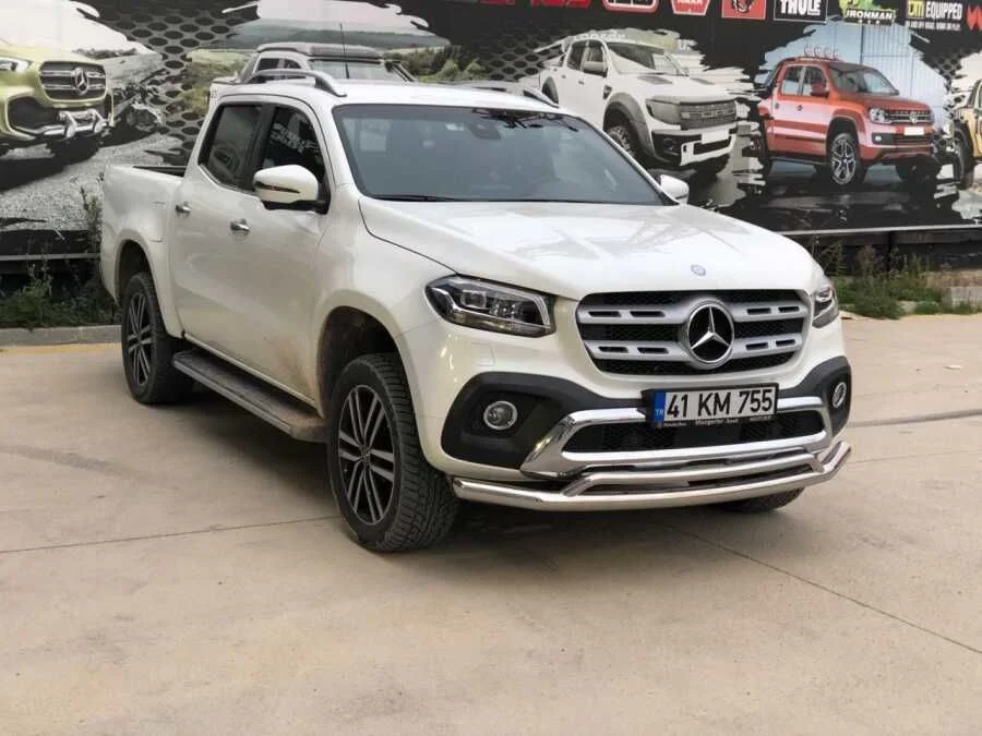 Mercedes X-Class Uyumlu Off Road Tampon Koruma Demiri Krom Çiftli Bıyık 2017+ Pst17 Parça