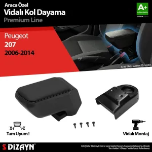 S-Dizayn Peugeot 207 ABS Vidalı Kol Dayama Kolçak Siyah 2006-2014 A+Kalite						                Araca &Ouml;zel Ge&ccedil;me Kol&ccedil;ak&bull; Aracınızın kons