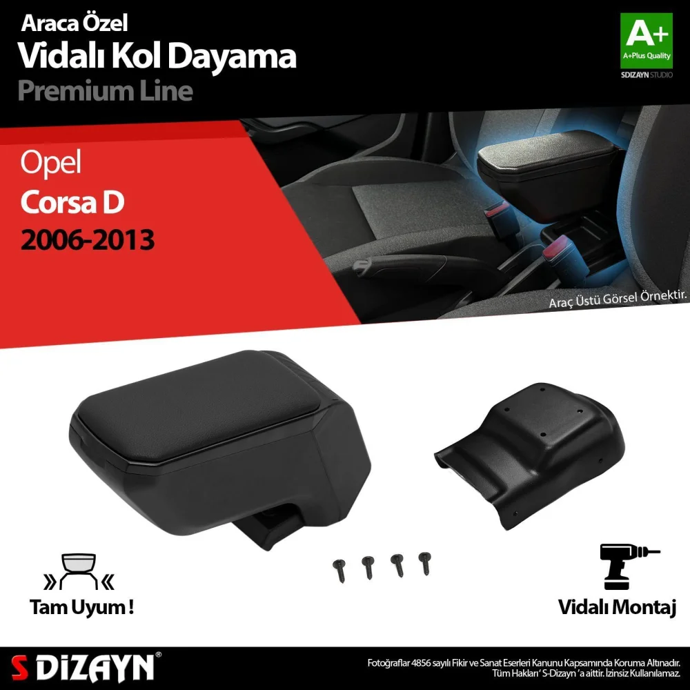 Drs Tuning Opel Corsa D Kol Dayama Kolçak ABS Vidalı Siyah 2006-2013 A+Kalite