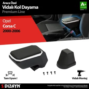 S-Dizayn Opel Corsa C ABS Vidalı Kol Dayama Kolçak Gri 2000-2006 A+Kalite						                Araca &Ouml;zel Ge&ccedil;me Kol&ccedil;ak&bull; Aracınızın konso