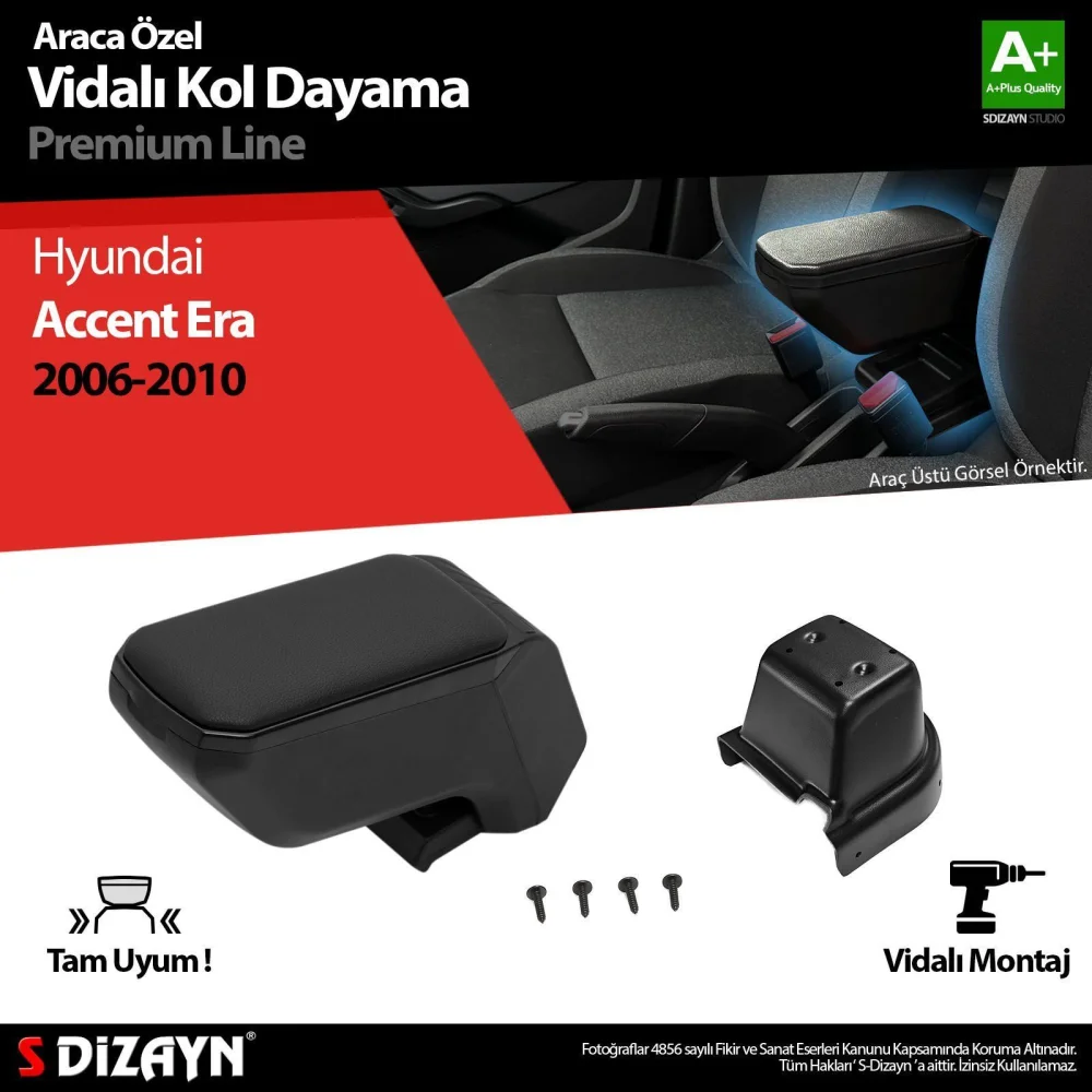 Drs Tuning Hyundai Accent Era Kol Dayama Kolçak ABS Vidalı Siyah 2006-2010 A+Kalite