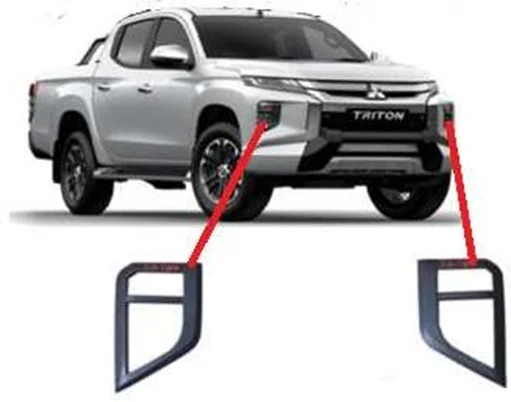Mitsubishi L200 Uyumlu 2019 Sonrası Sis Lambası Kaplama Siyah Parça