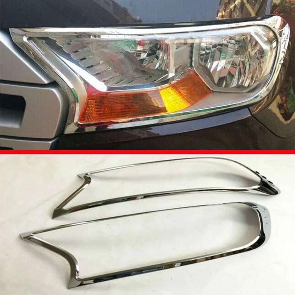 Ford Ranger Uyumlu 2016 2018 Ön Far Kaplama ABS Krom Parça