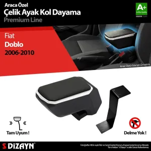 Drs Tuning Fiat Doblo Kol Dayama Kolçak Çelik Ayaklı Abs Gri 2006-2012 A+Kalite