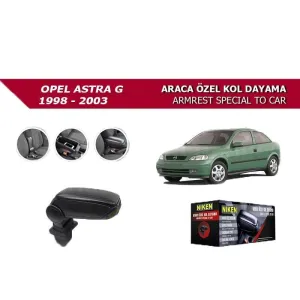 Opel Astra Uyumlu G 1998-2003 Araca Özel Kol Dayama Siyah  Parça - Görsel 2