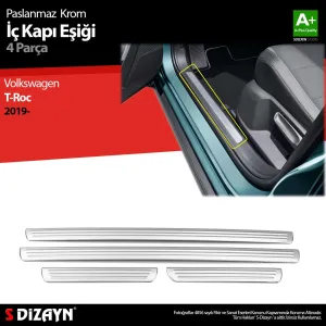 S-Dizayn VW T-Roc Krom İç Kapı Eşiği 4 Prç. 2019-2021Araca &Ouml;zel Krom Aksesuar&Uuml;r&uuml;n &Ouml;zellikleri:Krom &uuml;r&uuml;nler ara&ccedil; &uuml;zerin