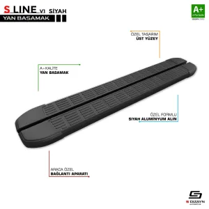 Vw Transporter T6 Kısa Şase S-Line Siyah Yan Basamak 213 Cm 2015-2019 A+ Kalite