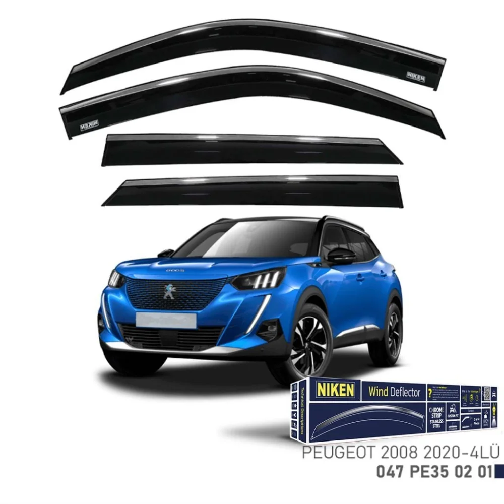 Drs Tuning Peugeot Uyumlu 2008 -2020 Kromlu Cam Rüzgarlığı 4Lü Parça