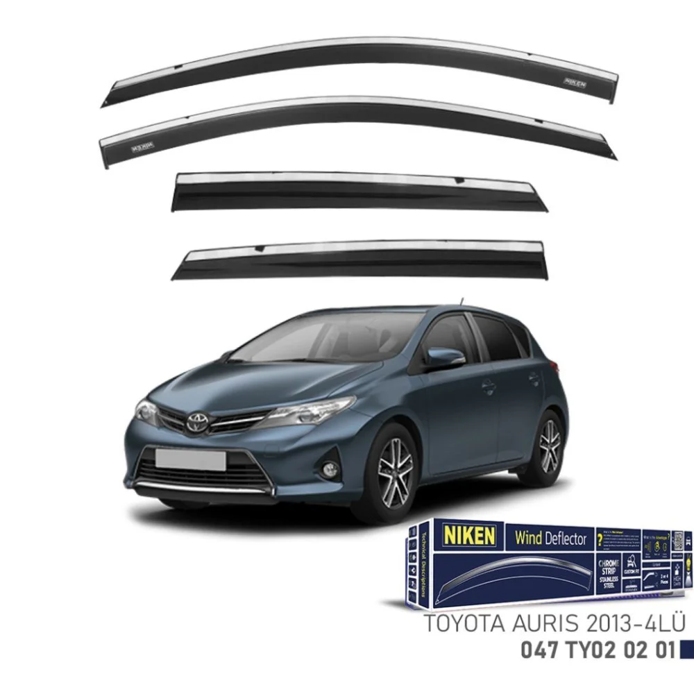 Toyota Uyumlu Auris -2013 Kromlu Cam Rüzgarlığı 4Lü Parça