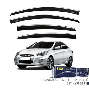 Hyundai Uyumlu Accent Blue -2012- Kromlu Cam Rüzgarlığı 4Lü Parça