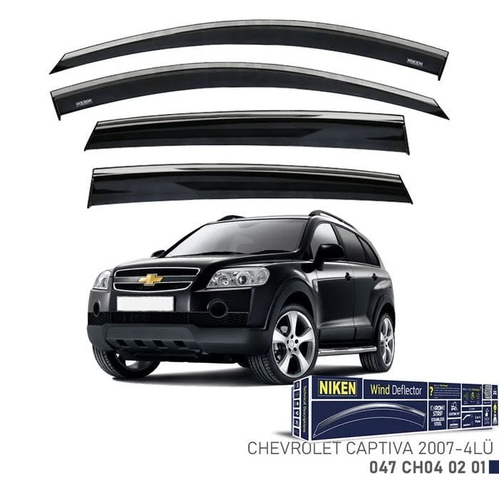Chevrolet Uyumlu Captiva -2007 Kromlu Cam Rüzgarlığı 4Lü Parça