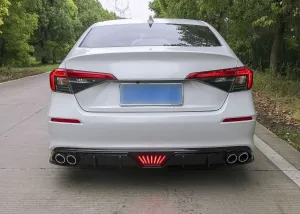 Drs Tuning Civic 2022 Uyumlu 4 Egzoz Difüzör - Ledli - Görsel 3
