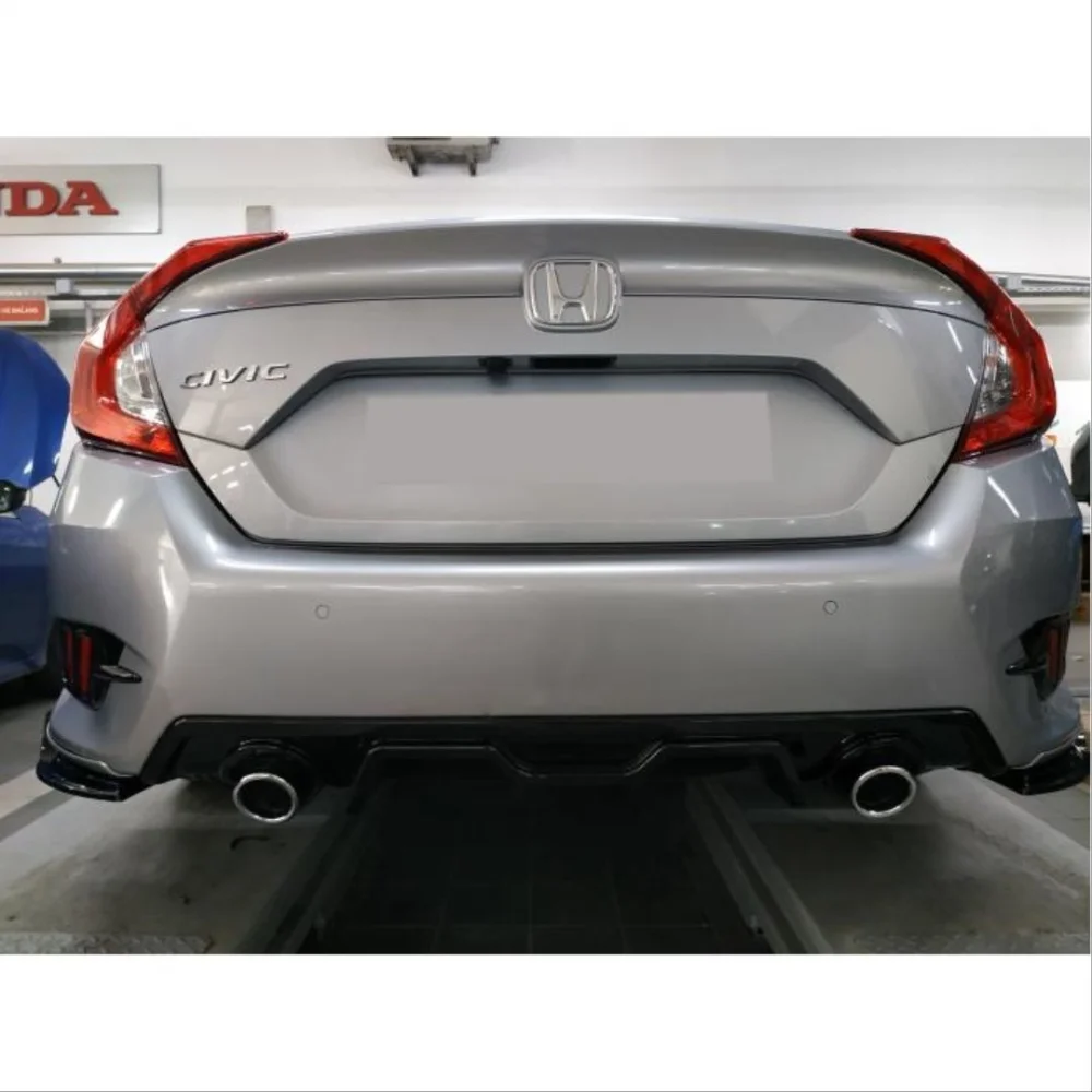 Honda Civic Uyumlu Fc5 2016-2021 Difüzör Yeni Model Mat Siyah
