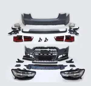 2012-2016 A6 İÇİN 2015-2018 S6 FACELIFT FULL SET ( ÖN - ARKA TAMPON - FAR - STOP -DİFÜZÖR) thumb 2