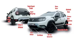 Dacia Duster Uyumlu -2018 Kapı Kaplama Dodik Seti - Duster Dodik 12 Parça Set - Görsel 2