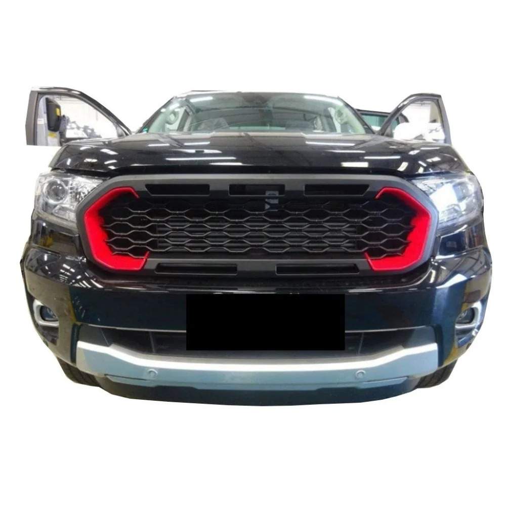 Ranger Uyumlu T8 Ön Panjur Seti 2018 Ve Üzeri Ledli Mustang Logolu