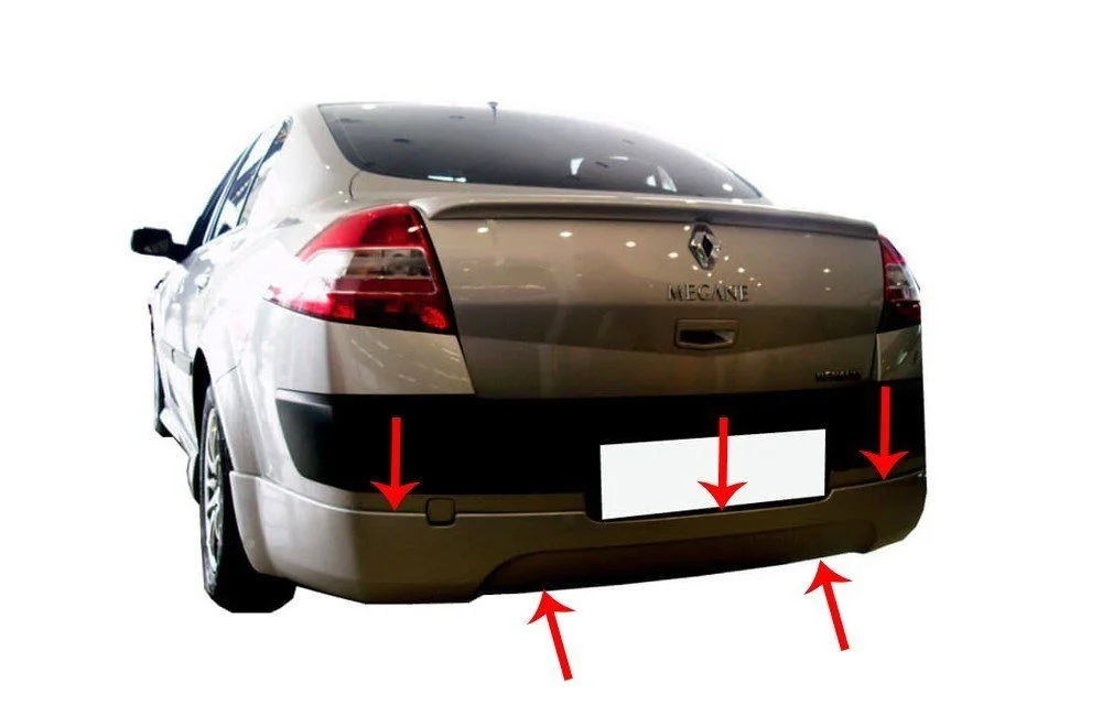 Renault Megane Uyumlu 2 Sedan Arka Tampon Altı Fiber 2003-2008
