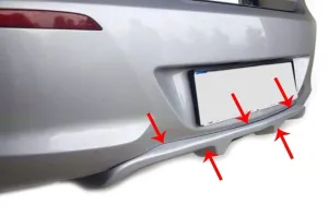 Hyundai İ20 Uyumlu Arka Orta Tampon (Difüzör) Fiber 2012-2014