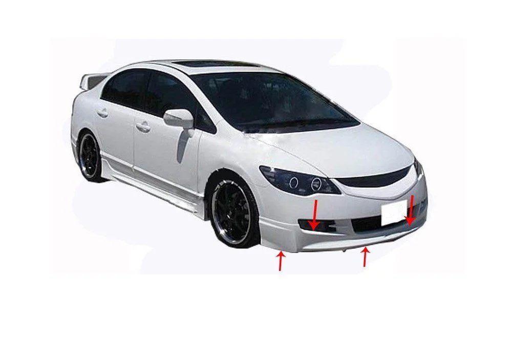 Honda Civic Uyumlu 8 Ön Tampon Altı (Mugen Md) Fiber 2006-2008