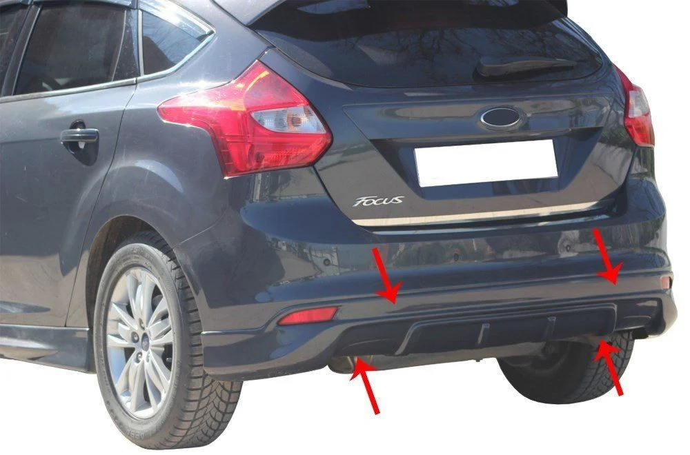 Ford Focus Uyumlu 3 Hatchback Arka Tampon Altı Fiber 2011-2014