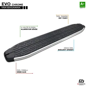Ford Ranger 3 Evo Krom Yan Basamak 203 Cm 2012-2022 A+ Kalite