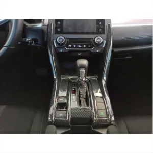 Honda Civic Uyumlu Fc5 2016-2021 Vites Konsol Çıta Kaplama- Karbon thumb 2