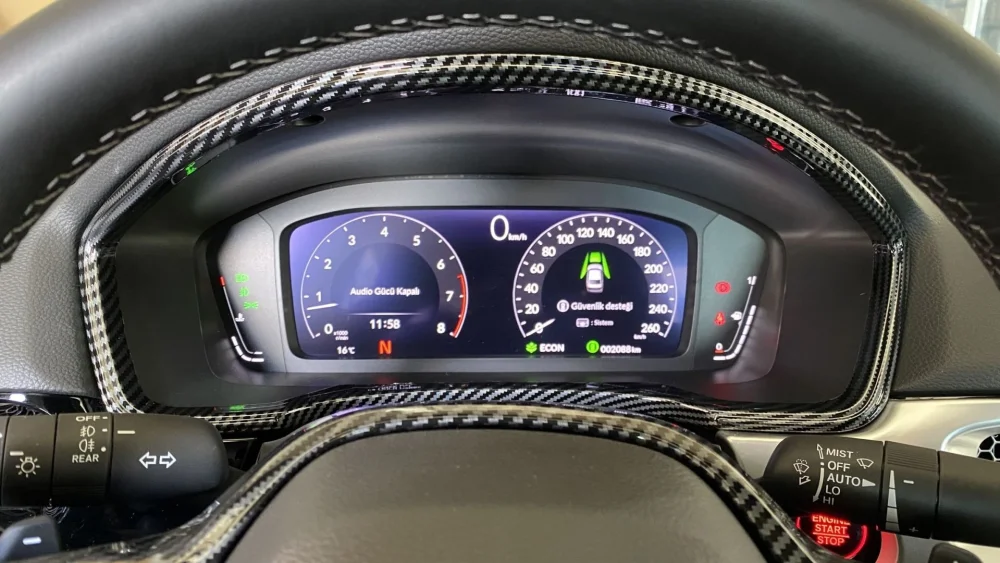 Drs Tuning 2022 Civic Uyumlu Gösterge Kaplama - Karbon