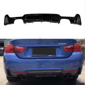 Drs Tuning Bmw 4 Uyumlu Serisi F32-F36 2014-2019 M Difüzör Cift Çıkış Kalın Piano Black - Görsel 2