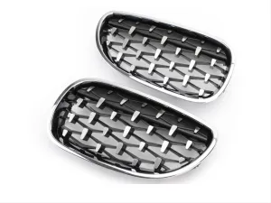 Bmw 5 Uyumlu Serisi E60 2004-2009 Diamond Panjur(Böbrek) Krom Çerçeve - Görsel 4