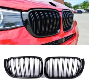 Drs Tuning Bmw X3 Uyumlu Serisi (F25) 2014-2018 M Böbrek (Çift Çizgi Panjur) Piano Black - Görsel 3