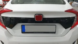 Drs Tuning Honda Civic Uyumlu Fc5 2016-2020 Bagaj Kapağı Plaka Üst Kaplaması Piano Black - Görsel 4