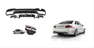 Mercedes W212 Uyumlu E63 Difüzör & Egzoz Seti (Silver Egzoz İle ) (Amg Makyajlı Kasa 2013-2016) thumb 2