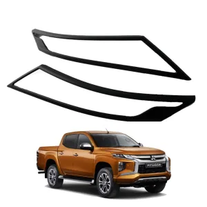 Mitsubishi L200 Uyumlu 2019+ Far Çerçevesi Kaplama - Siyah - Görsel 3