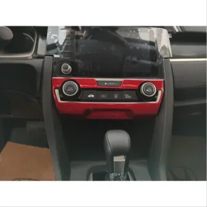 Honda Civic Uyumlu Fc5 2016-2020 Klima Panel Kaplama- Kırmızı thumb 3