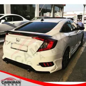 Drs Tuning Honda Civic Uyumlu Fc5 2016-2021 Turbo Body Kit Arka Ek + Egzoz Seti - Görsel 2