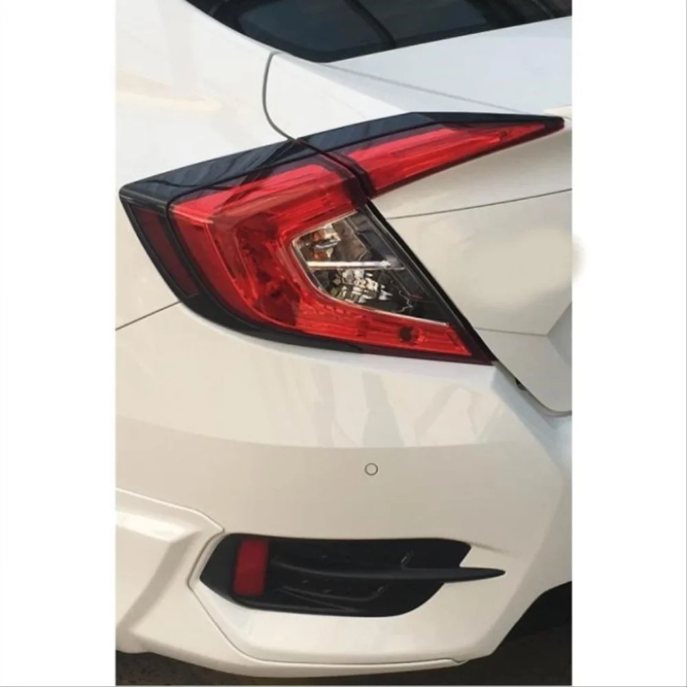 Drs Tuning Honda Civic Uyumlu Fc5 2016-2021 Arka Stop Kaplama 4 Parça Siyah