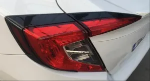 Drs Tuning Honda Civic Uyumlu Fc5 2016-2021 Arka Stop Kaplama 4 Parça Siyah - Görsel 2