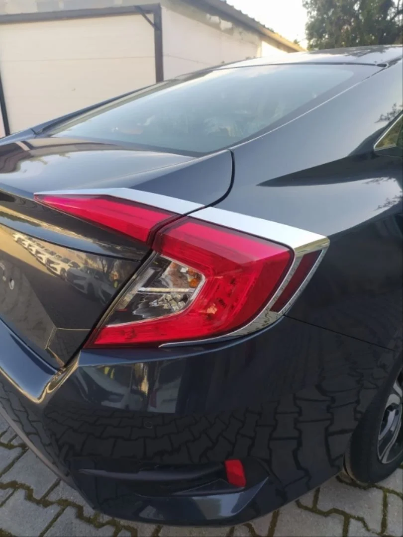 Honda Civic Uyumlu Fc5 2016-2021 Arka Stop Kaplama 4 Parça Nikelaj