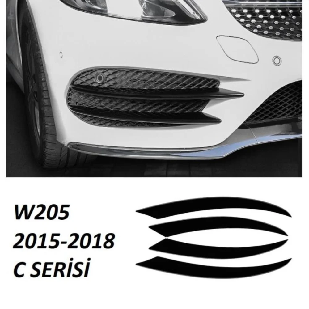 Drs Tuning Mercedes W205 Uyumlu 2015-2018 Sis Kası 4 Parça (Piano Black)