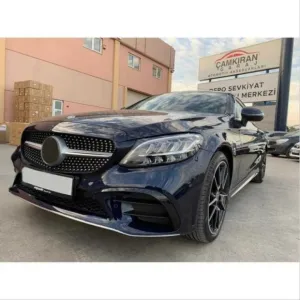 Drs Tuning Mercedes W205 Uyumlu 2015-2018 Ön Tampon Bıçakları 2 Parça (Piano Black) - Görsel 3