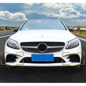 Drs Tuning Mercedes W205 Uyumlu 2015-2018 Ön Tampon Bıçakları 2 Parça (Piano Black) - Görsel 4