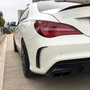Drs Tuning Mercedes W117 Uyumlu Cla Arka Tampon Bıçakları Piano Black - Görsel 4
