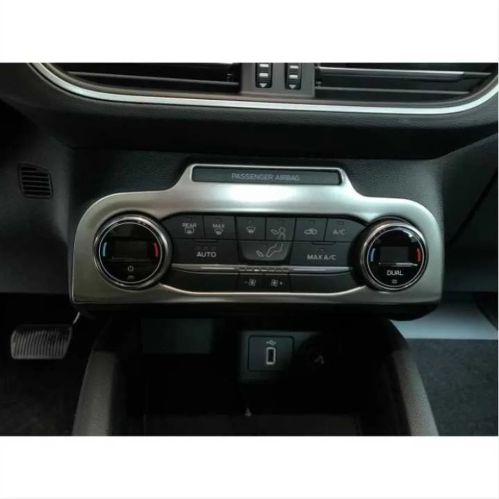Ford Focus Uyumlu 2019+ Klima Panel Kaplama Silver(Paslanmaz Çelik),