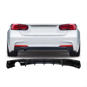 Drs Tuning Bmw 3 Uyumlu Serisi F30 2012-2018 M Difüzör Sol Tek Çıkış Kalın - Piano Black