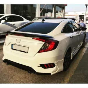 Drs Tuning Honda Civic Uyumlu Fc5 2016-2020 Turbo Spoiler Işıksız (Boyasız) - Görsel 3