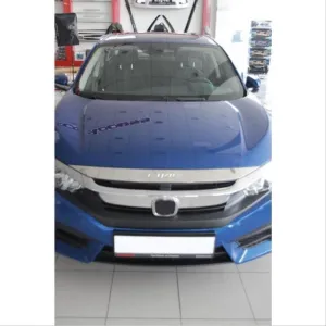 Drs Tuning Honda Civic Uyumlu Fc5-Fk7 2016-2020 Ön Panjur Üst Kaplama Nikelaj - Görsel 2